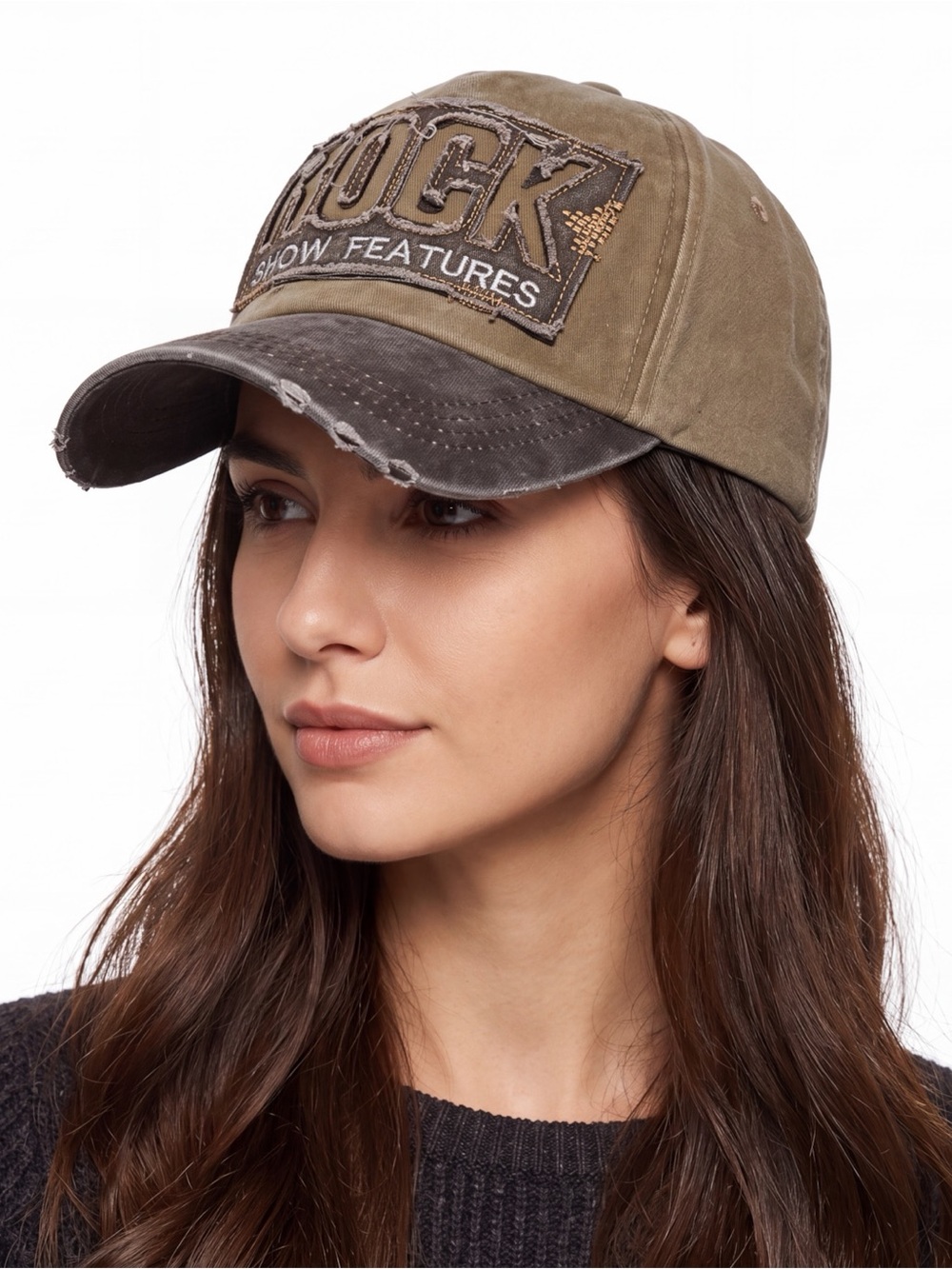 Brown Distressed Rock Show Trucker Hat NWT